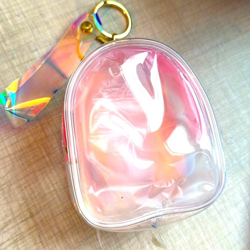 Colorful Monster Clear Iridescent Coin Purse Bag Charm AirPod Case w/ Keychain N - Picture 4 of 4